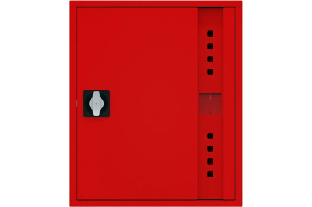 Пожарный шкаф НПО ПУЛЬС ШП-К-Пульс-310 НЗК/ВЗК (У) ручка-замок, пр/лев, для одного рукава, нав/встр, закрытый, красный, 540x650x230 мм 5501010100144, фото 1
