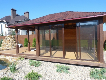 Застекленная беседка ОАЗИС С ТЕРРАСОЙ, фото 5