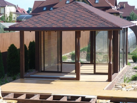 Застекленная беседка ОАЗИС С ТЕРРАСОЙ, фото 3