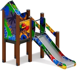 Горка с домиком - ИО 41.01.05-03 - (Граффити) H=900, фото 4