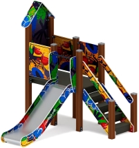 Горка с домиком - ИО 41.01.05-03 - (Граффити) H=900 Горка с домиком - ИО 41.01.05-03 - (Граффити) H=900