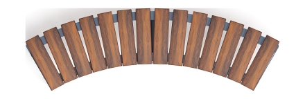 Модульная скамья радиальная (темный дуб) МФ 42.01.17, фото 5