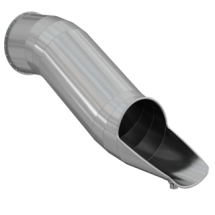 Горка туннельная из нержавеющей стали с высотой спуска 1000 мм, цвет нержавеющая сталь – STP19-1000-765