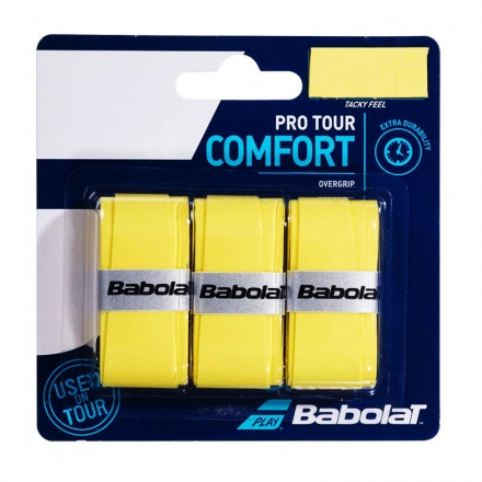Овергрип BABOLAT Pro Tour X3, арт.653037-113, упак. по 3 шт, 0.6 мм, 115 см, желтый, фото 1