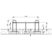 Скамья овальная из нержавеющей стали
