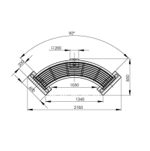 Скамья овальная из нержавеющей стали
