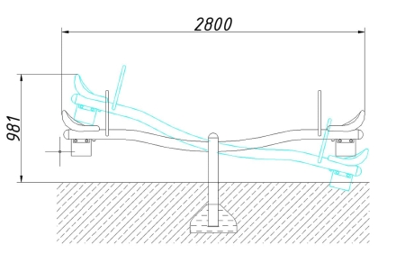Качели-балансир Лодочка 2 КЧ096 для детской площадки, фото 4