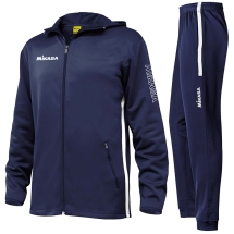 Костюм спортивный муж. с капюш. &quot;MIKASA&quot;, арт. MT546-061-L, р.L, 100% полиэстер, темносине-белый