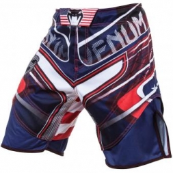 Шорты ММА Venum USA Hero Fight Shorts - Blue/Red/Ice, фото 1