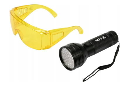 Набор для проверки утечек хладогента YATO UV фонарь 51-LED YT-08581, фото 1