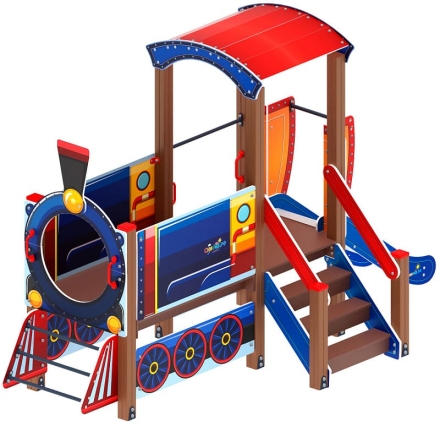 Паровозик (синий) - ДИК 1.03.5.01-01 - Игровой комплекс H=750, фото 4