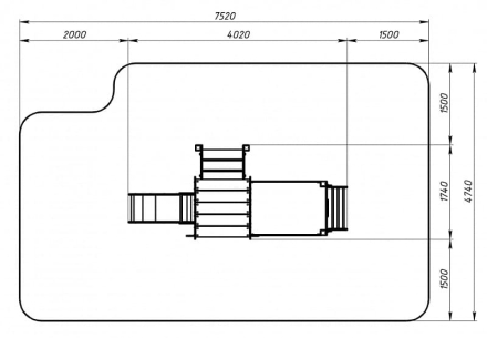 Паровозик (синий) - ДИК 1.03.5.01-01 - Игровой комплекс H=750, фото 6