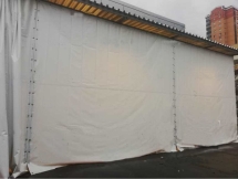 Навес односкатный с профлистом и тентом