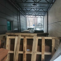 Навес односкатный с профлистом и тентом