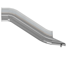 Горка туннельная из нержавеющей стали с высотой спуска 1500 мм, цвет нержавеющая сталь – STP19-1500-765