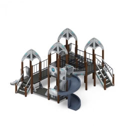 Детская игровая площадка Космопорт винтовой скат, горки Н 750,1200,2000 ДИК 2.14.02-01, фото 2 Детская игровая площадка Космопорт винтовой скат, горки Н 750,1200,2000 ДИК 2.14.02-01, фото 2