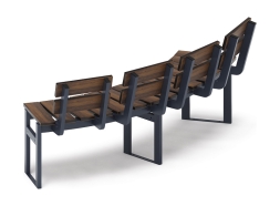 Модульная скамья радиальная (темный дуб) МФ 42.01.18, фото 3 Модульная скамья радиальная (темный дуб) МФ 42.01.18, фото 3