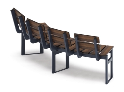 Модульная скамья радиальная (темный дуб) МФ 42.01.18, фото 2 Модульная скамья радиальная (темный дуб) МФ 42.01.18, фото 2