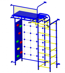 Детский спортивный комплекс Пионер 10С со скалодромом сине/желтый