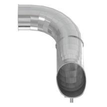 Горка туннельная поворотная из нержавеющей стали с высотой спуска 2500 мм, цвет нержавеющая сталь – STK39-2500-765