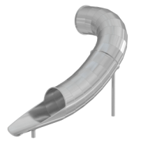 Горка туннельная поворотная из нержавеющей стали с высотой спуска 2500 мм, цвет нержавеющая сталь – STK39-2500-765