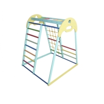 Домашний игровой комплекс Солнышко База, горка ЛДСП, канат, кольца, мат Домашний игровой комплекс Солнышко База, горка ЛДСП, канат, кольца, мат