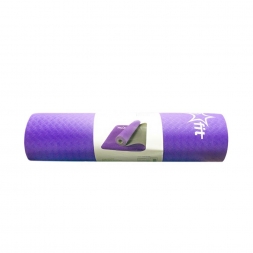 Коврик для йоги FM-201 TPE 173x61x0,6 см, фиолетовый/серый, фото 6
