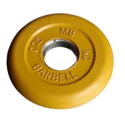 Диск обрезиненный цветной BARBELL 0,75 кг., d31мм, фото 1