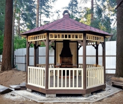 Восьмигранная беседка КОЛОКОЛЬЧИК с барбекю, фото 2