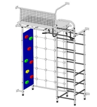 Детский спортивный комплекс Пионер 10СМ со скалодромом бело/серый