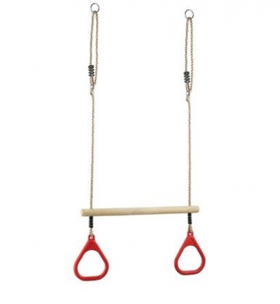 Кольца гимнастические Perfetto Sport с трапецией красный PS-310, фото 1