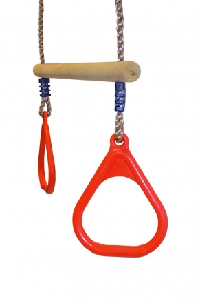 Кольца гимнастические Perfetto Sport с трапецией красный PS-310, фото 2