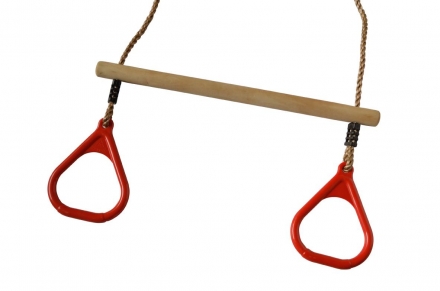 Кольца гимнастические Perfetto Sport с трапецией красный PS-310, фото 4