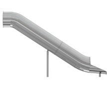 Горка туннельная из нержавеющей стали с высотой спуска 2000 мм, цвет нержавеющая сталь – STP19-2000-765