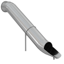 Горка туннельная из нержавеющей стали с высотой спуска 2000 мм, цвет нержавеющая сталь – STP19-2000-765