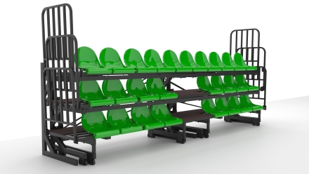 Трибуна телескопическая ОЛИМП СИТИ 3-х рядная на 26 мест (Авангард), фото 2