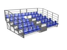 Трибуна сборно-стационарная 5-ти рядная на 100 мест (без навеса, 2 прохода) Трибуна сборно-стационарная 5-ти рядная на 100 мест (без навеса, 2 прохода)