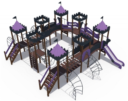 Детский игровой комплекс Сити с тремя горками, фото 4