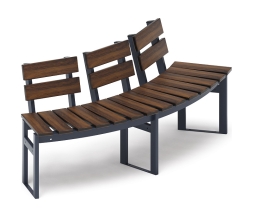 Модульная скамья радиальная (темный дуб) МФ 42.01.19, фото 4 Модульная скамья радиальная (темный дуб) МФ 42.01.19, фото 4