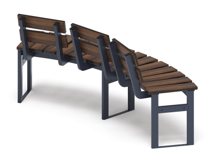 Модульная скамья радиальная (темный дуб) МФ 42.01.19, фото 2