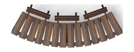 Модульная скамья радиальная (темный дуб) МФ 42.01.19, фото 5