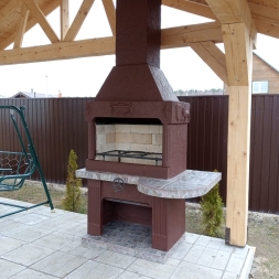 Печь № 8 — Печь барбекю с большой топкой и круглым столом, фото 14