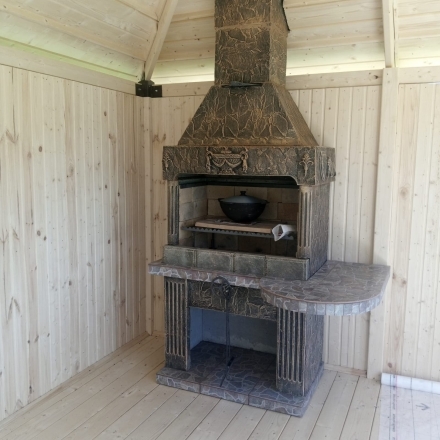 Печь № 8 — Печь барбекю с большой топкой и круглым столом, фото 11