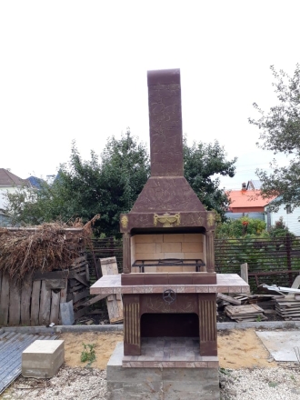 Печь № 8 — Печь барбекю с большой топкой и круглым столом, фото 12