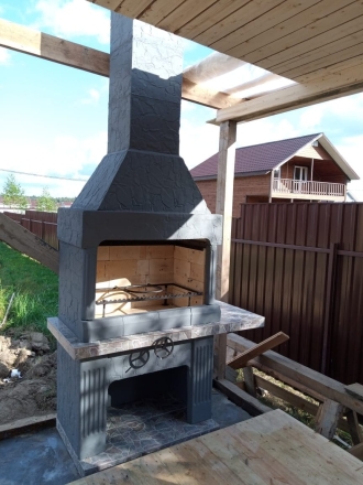 Печь № 8 — Печь барбекю с большой топкой и круглым столом, фото 4