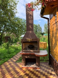 Печь № 8 — Печь барбекю с большой топкой и круглым столом, фото 8