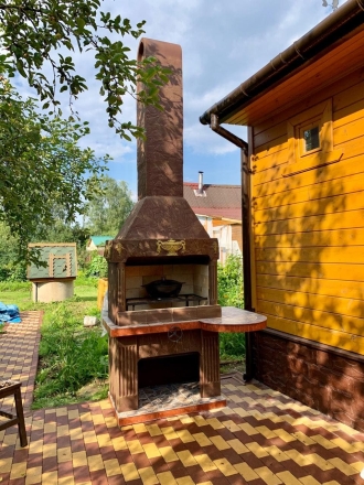 Печь № 8 — Печь барбекю с большой топкой и круглым столом, фото 2