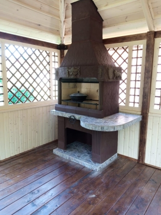 Печь № 8 — Печь барбекю с большой топкой и круглым столом, фото 9