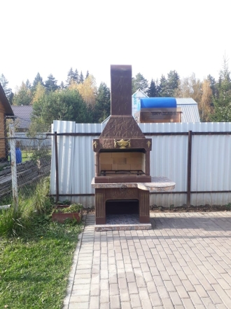 Печь № 8 — Печь барбекю с большой топкой и круглым столом, фото 5