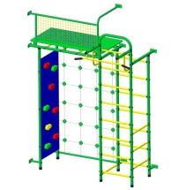 Спортивный комплекс Пионер 10СМ со скалодромом зелёно/жёлтый